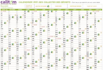 CALENDRIER DE COLLECTE DES POUBELLES EN 2025