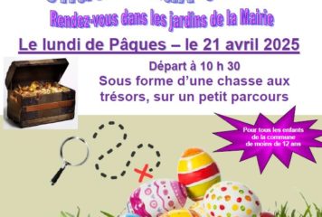 CHASSE AUX ŒUFS pour les enfants de RIOUX-MARTIN, lundi 21 avril 2025, à partir de 10h30
