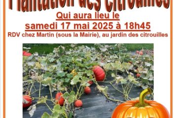 INIVITATION PLANTATION DES CITROUILLES le samedi 17 mai 2025 à partir de 18h45