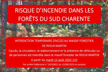 ACCES INTERDIT MASSIF FORESTIER RIOUX-MARTIN